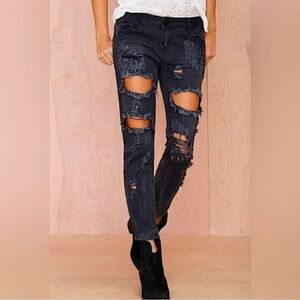 One by one teaspoon trashed freebirds distressed jeans